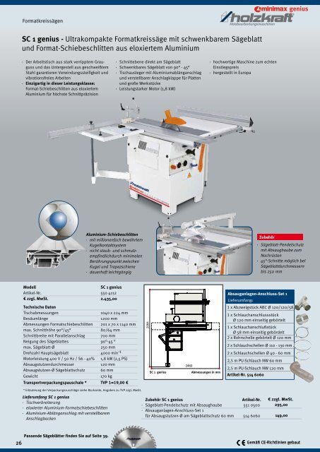 Holzbearbeitungsmaschinen - Aircraft