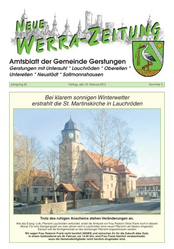 WERRA -ZEITUNG WERRA -ZEITUNG - Gemeinde Gerstungen