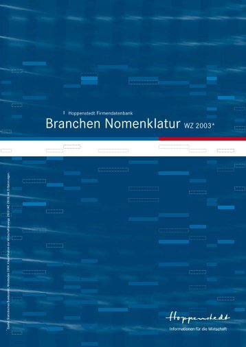 Branchen Nomenklatur WZ 2003* - Hoppenstedt Firmendatenbank