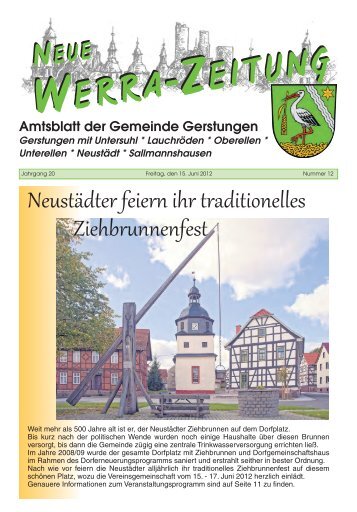 WERRA -ZEITUNG WERRA -ZEITUNG - Gemeinde Gerstungen