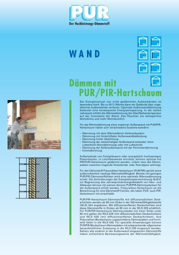 wärmedämmung von aussenwänden mit pur/pir - Daemmt besser