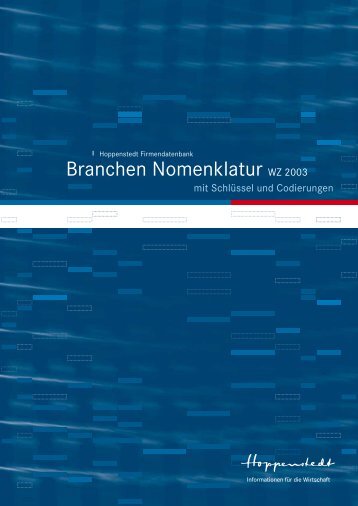 Branchen Nomenklatur WZ 2003 - Firmendatenbank von Hoppenstedt