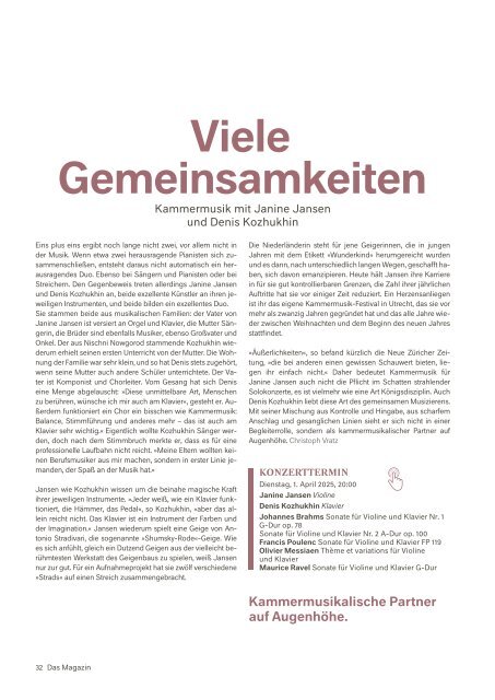 Kölner Philharmonie | Das Magazin NR. 1 FEB / MÄR / APR 2025