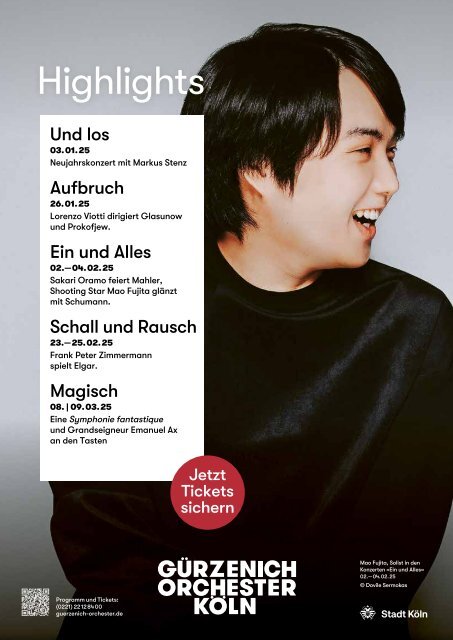 Kölner Philharmonie | Das Magazin NR. 1 FEB / MÄR / APR 2025
