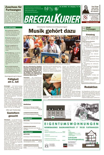 Ausgabe vom 18.07.2012 - Gemeinde Vöhrenbach