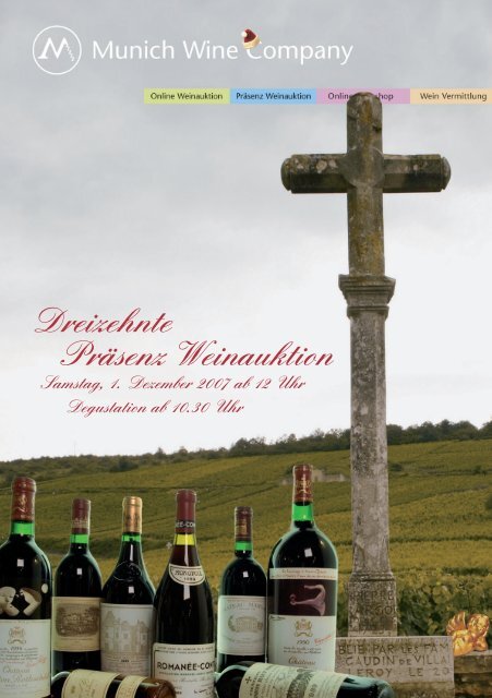 13. präsenzauktion erlesener weine - Munich Wine Company