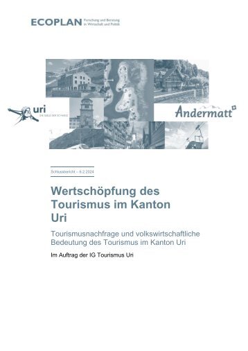 Wertschöpfungsstudie: Tourismus im Kanton Uri