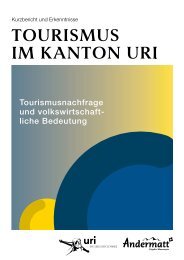 Kurzbericht - Wertschöpfungsstudie: Tourismus im Kanton Uri