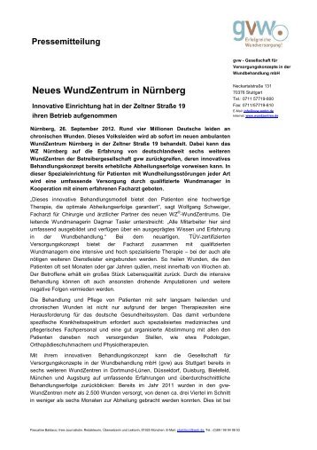 Neues WundZentrum in Nürnberg - Gesellschaft für ...