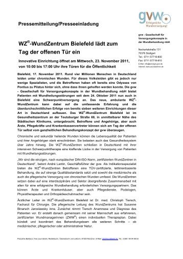 WZ -WundZentrum Bielefeld lädt zum Tag der offenen Tür ein