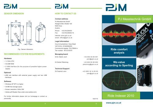Pjm Ride Indexer PJ Messtechnik GmbH Ride Indexer 2010