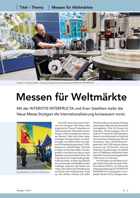 Message Ausgabe 1 /2010 - Messe Stuttgart