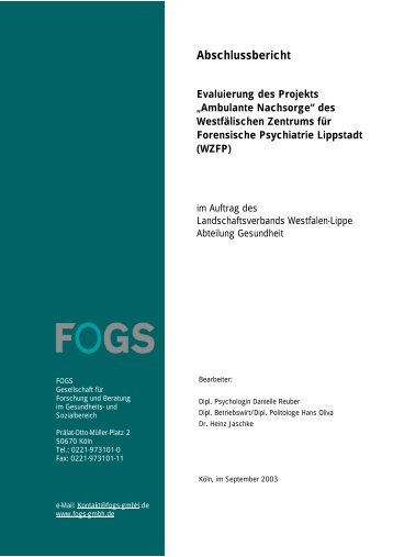 des Westfälischen Zentrums für Forensische ... - FOGS GmbH