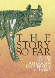 The Story So Far - 50 Years of The American University of Rome