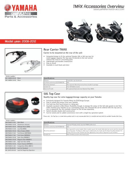 TMAX Accessories Overview - Yamaha Motor Europe