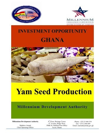 Yam Seed Production - Millennium Challenge Corporation
