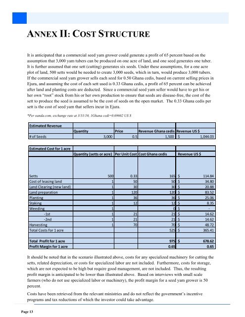 Yam Seed Production - Millennium Challenge Corporation