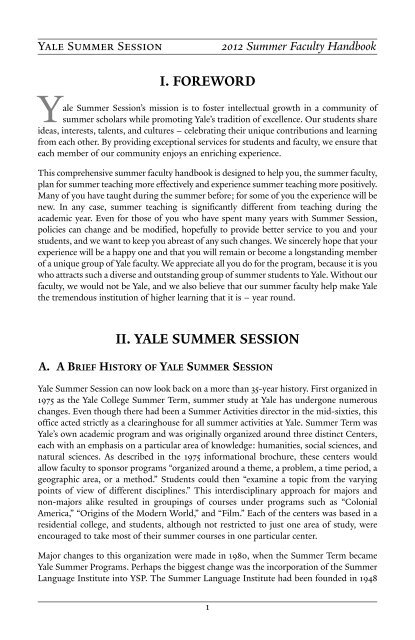Yale Summer Session and Yale University