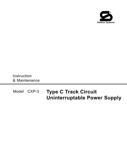 Type C Track Circuit Uninterruptable Power Supply