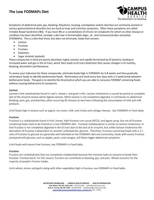 The Low Fodmaps Diet Campus Health