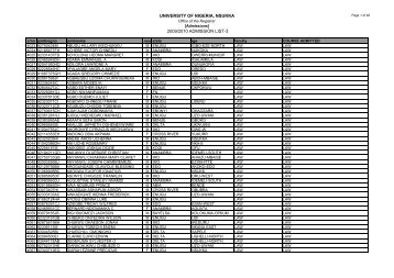 ADMISSION LIST 2009 - MIS - Ngcareers