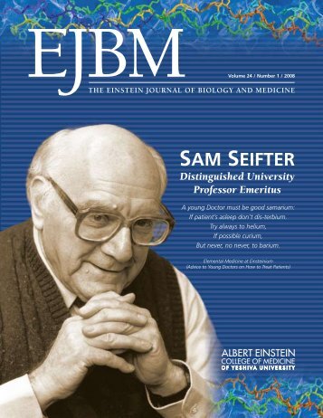 REFLECTIONS Sam Seifter - Albert Einstein College of Medicine