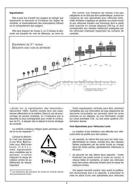 descentes de forte pente et de grande longueur sur les routes de ...