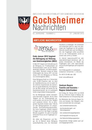 Gochheimer Nachrichten vom 27.01.2012 - Gochsheim