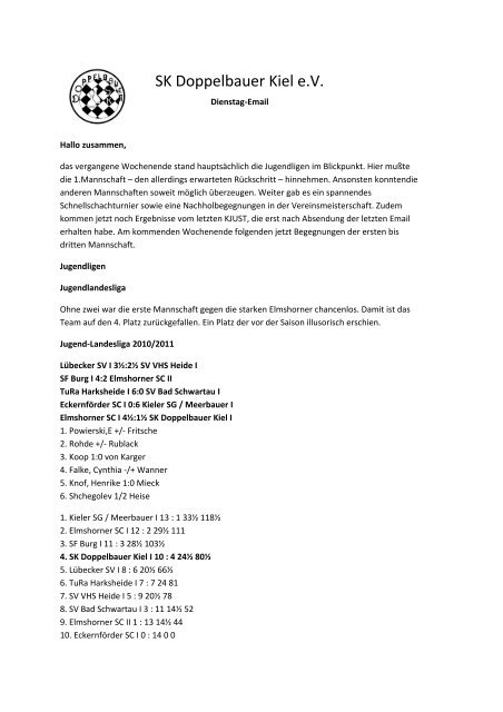 SK Doppelbauer Kiel e.V. - beim SK Doppelbauer Kiel!