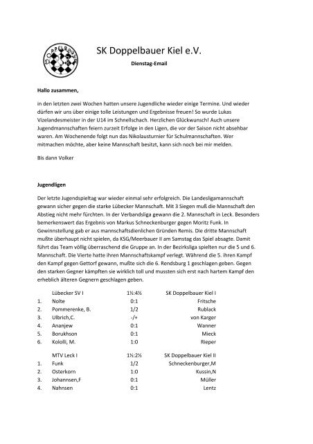 SK Doppelbauer Kiel e.V. - beim SK Doppelbauer Kiel!