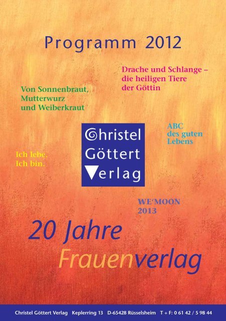 neuerscheinungen - Christel Göttert Verlag