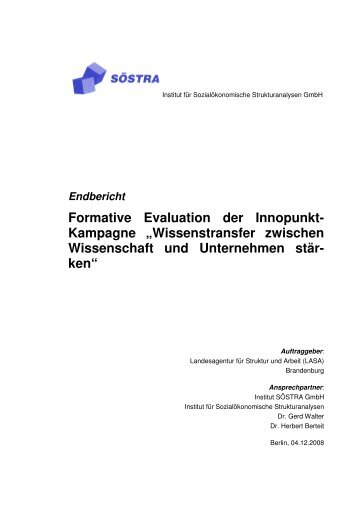 Endbericht Formative Evaluation der Innopunkt- Kampagne - LASA ...