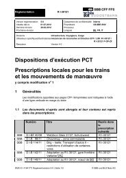 Prescriptions pour les mouvements de manœuvre - CFF