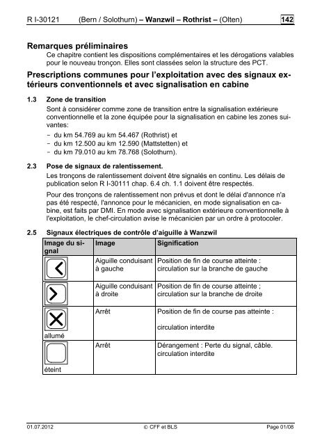 Prescriptions pour les mouvements de manœuvre - CFF