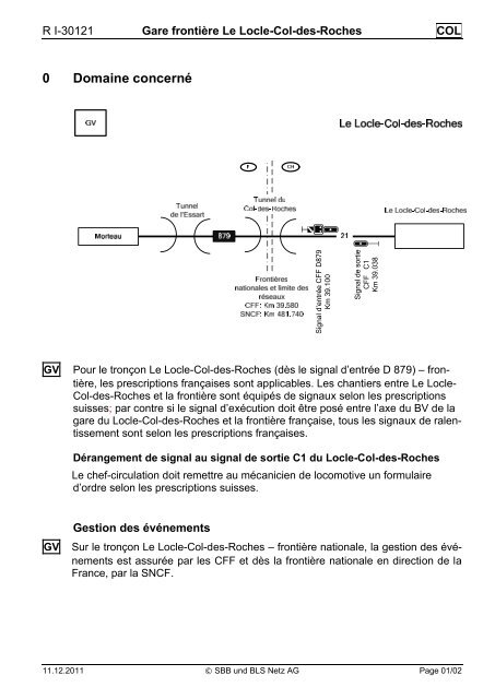 Prescriptions pour les mouvements de manœuvre - CFF