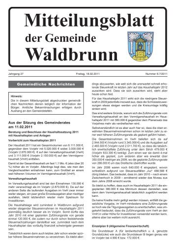 Waldbrunn 6-7-2011 Homepage - Gemeinde Waldbrunn in ...