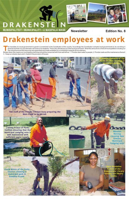 Newsletter Drakenstein Employees At Work