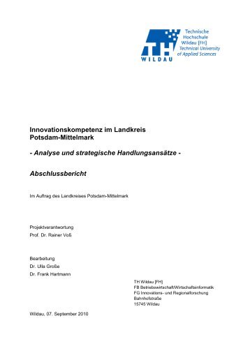 Analyse und strategische Handlungsansätze - Landkreis Potsdam ...