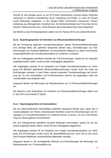 Analyse und strategische Handlungsansätze - Landkreis Potsdam ...