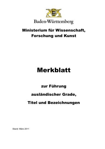 Merkblatt - Ministerium für Wissenschaft, Forschung und Kunst ...