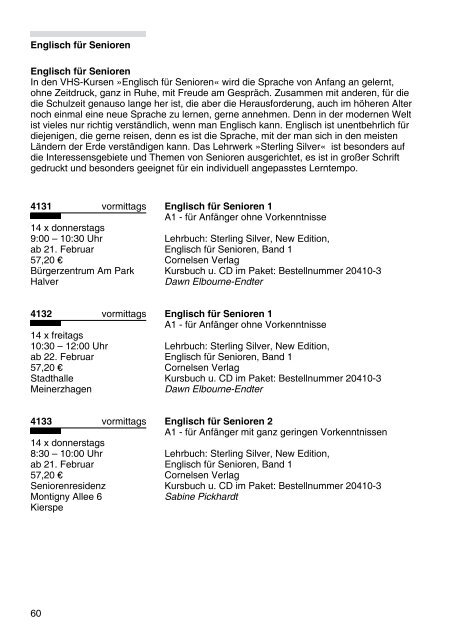 Kursprogramm 1. Halbjahr 2013 - Volkshochschule Volmetal