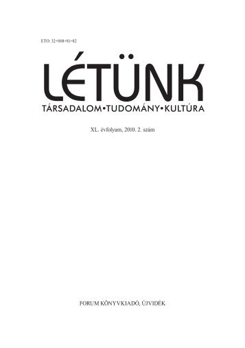 TÁRSADALOM•TUDOMÁNY•KULTÚRA - LÉTÜNK