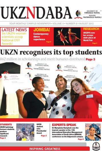 UKZN recognises its top students - University of KwaZulu-Natal