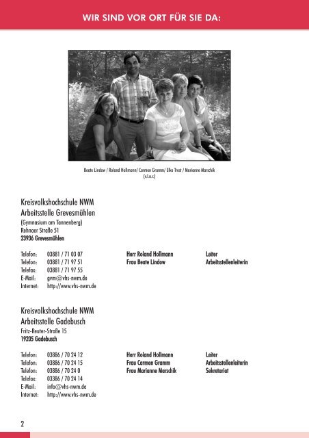 PROGRAMM Herbst 2008 Frühjahr 2009 - Kreisvolkshochschule ...