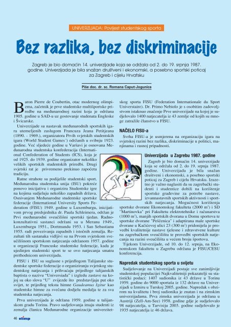 magazin hrvatskog olimpijskog odbora - Hrvatski Olimpijski Odbor