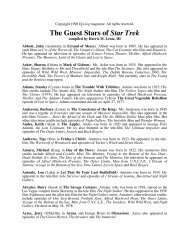 The Guest Stars of Star Trek - Alpha Control Press