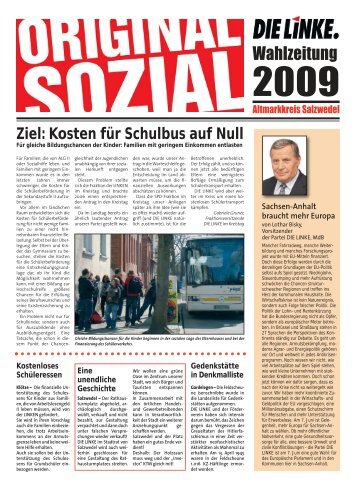 Wahlzeitung - DIE LINKE Sachsen-Anhalt