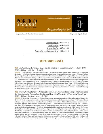Semanal Arqueología 64 - Pórtico librerías