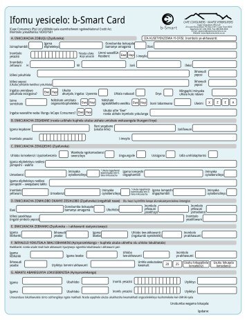 Ifomu yesicelo: b-Smart Card - Cape Consumers