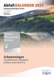 Abfallkalender Schwarzwald-Baar-Kreis Schwenningen 2025